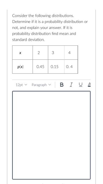 Solved Consider The Following Distributions. Determine If It | Chegg.com