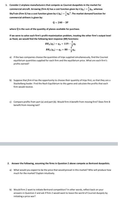 Solved (Please only answer Questions 2a and 2b. Picture | Chegg.com