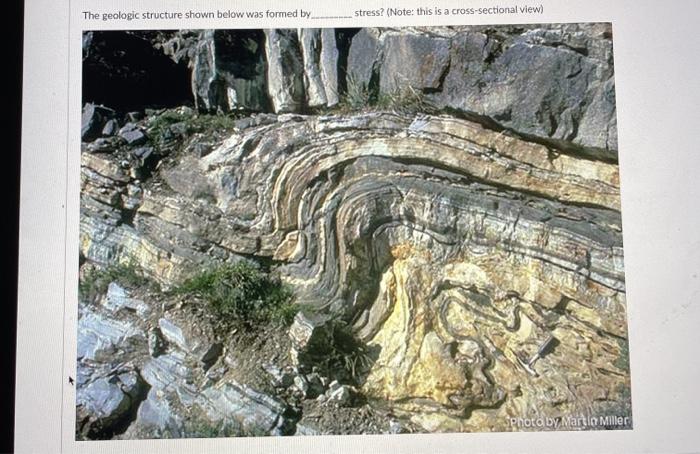 Solved The geologic structure shown below was formed by | Chegg.com