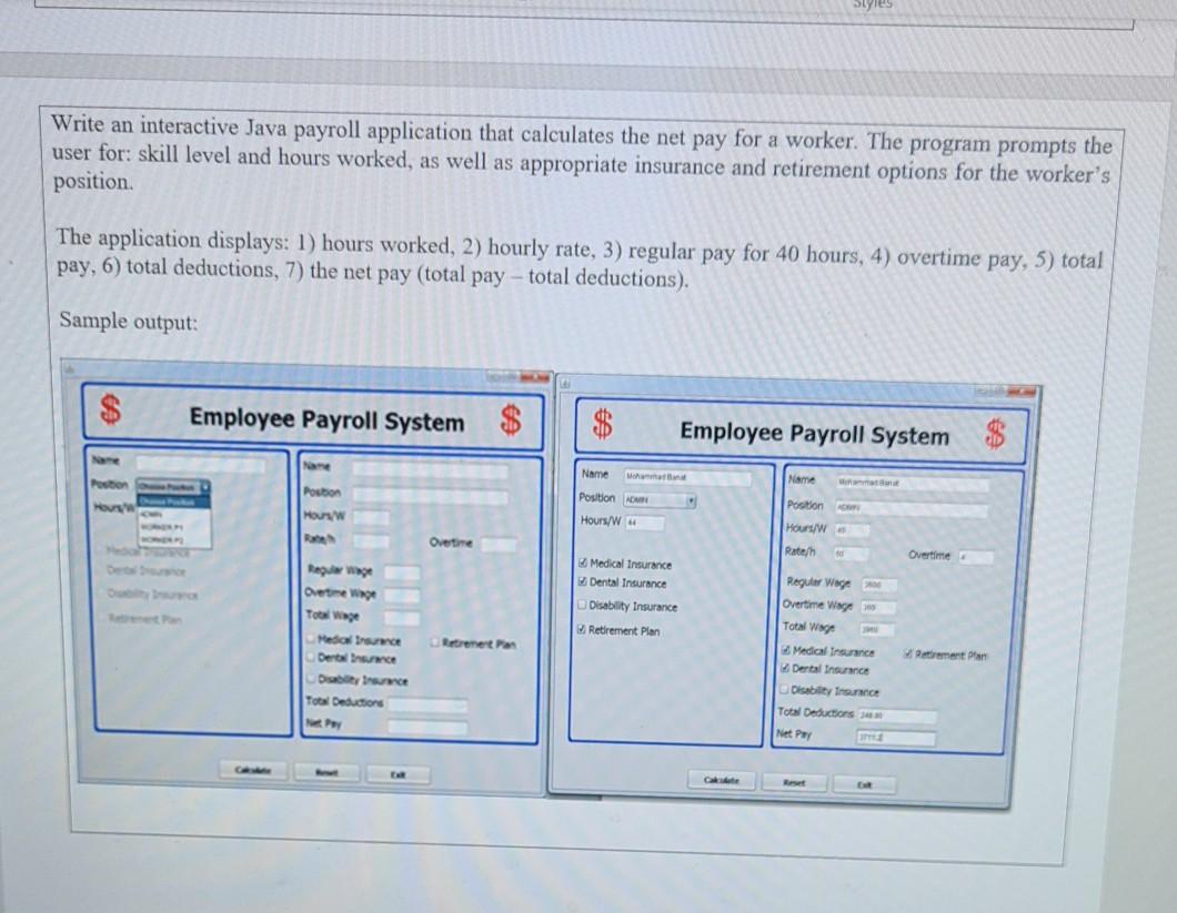 Solved Exercise 2 (10 marks) In reference to the payroll | Chegg.com
