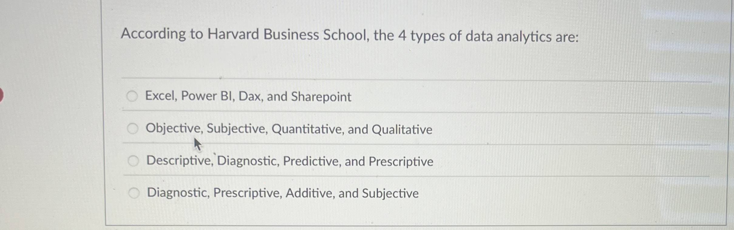 Solved According to Harvard Business School, the 4 ﻿types of | Chegg.com