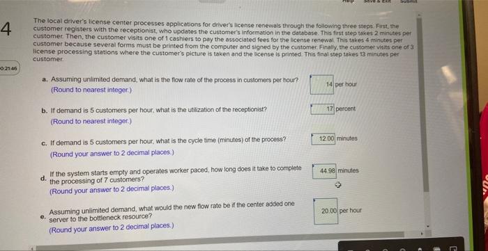 Solved The local driver's license center processes | Chegg.com