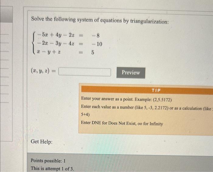 Solved Solve the following system of equations by | Chegg.com