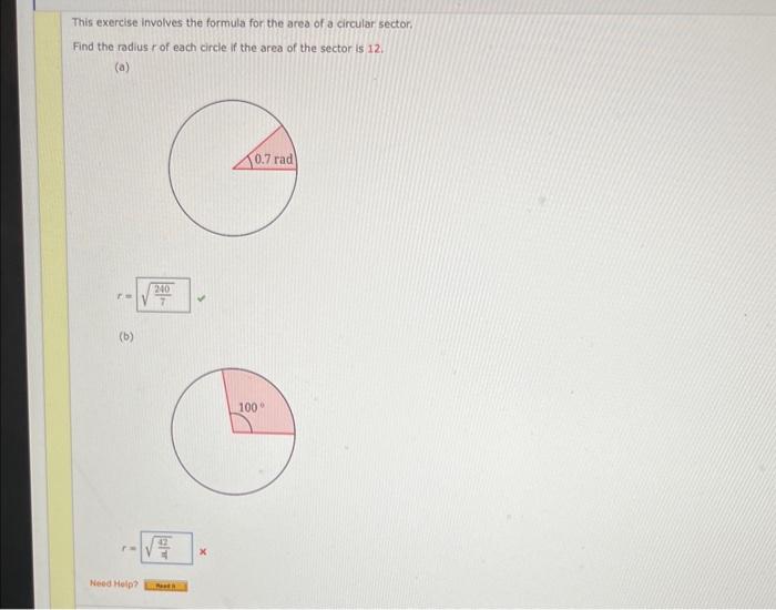 Solved This exercise involves the formula for the area of a | Chegg.com