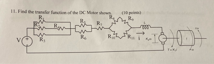 Solved 11. Find the transfer function of the DC Motor shown. | Chegg.com
