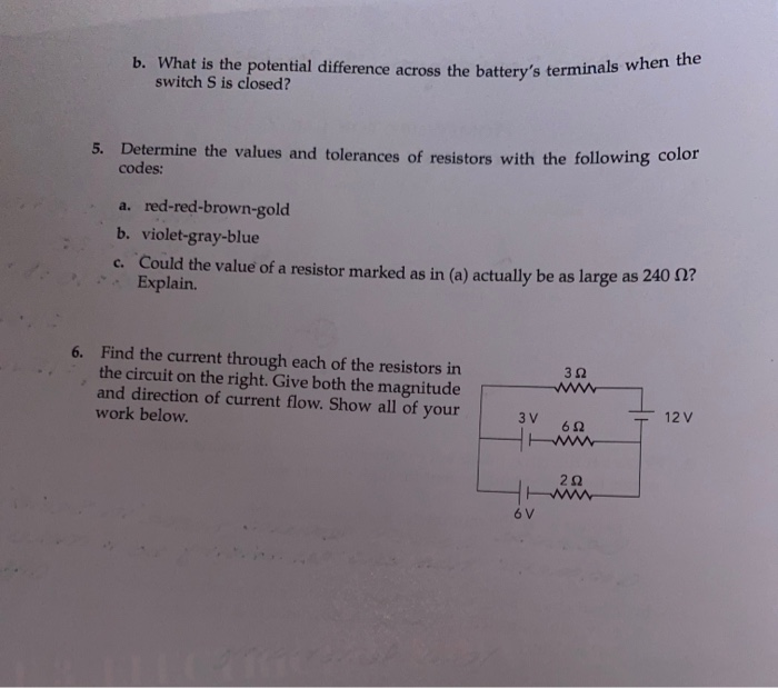 Solved B. What Is The Potential Difference Across The | Chegg.com