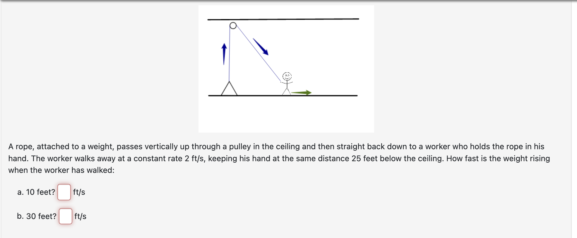 Weight Rising Through Rotation Equation Solved A rope, attached to a weight, passes vertically up | Chegg.com