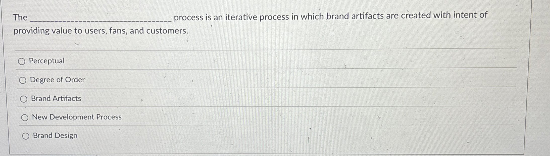 Solved The , ﻿process is an iterative process in which brand | Chegg.com
