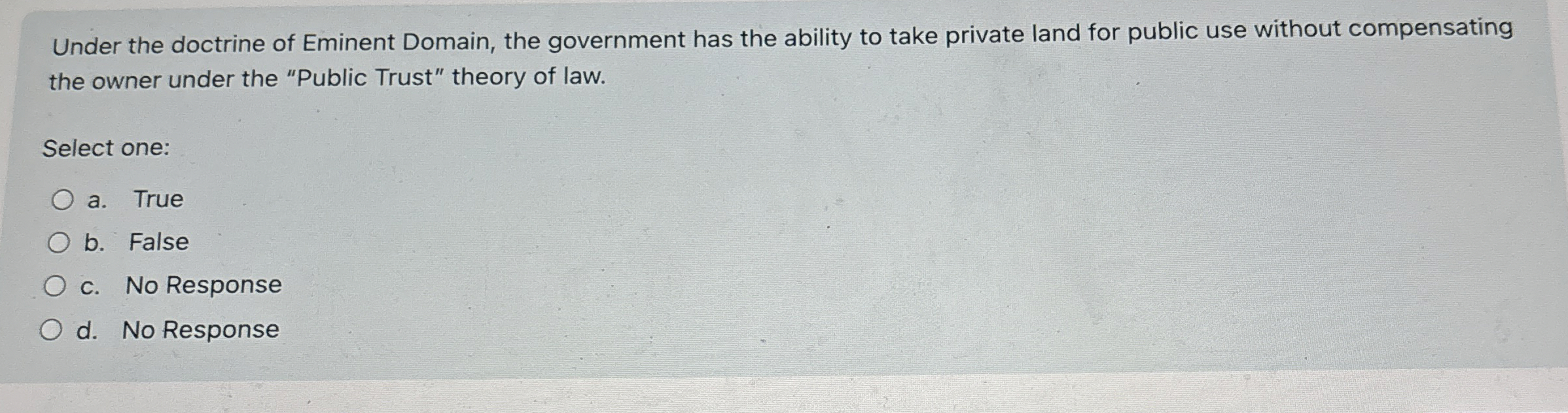 Solved Under the doctrine of Eminent Domain, the government | Chegg.com