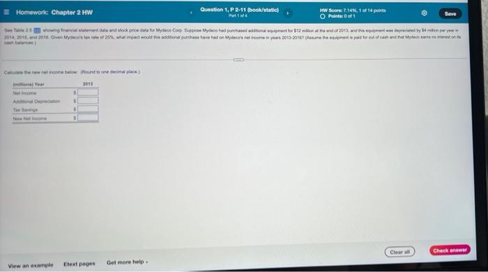 Solved Homework Chapter 2 HW Question 1, P2-11 (book/static | Chegg.com