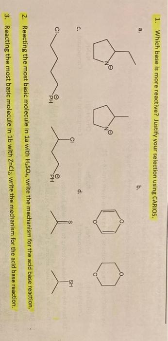 Solved 1. Which base is more reactive? Justify your | Chegg.com