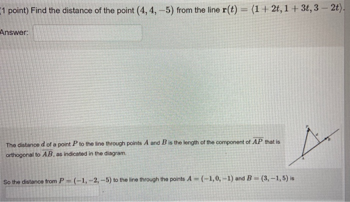 find the distance of a point 2 4 1 from the line