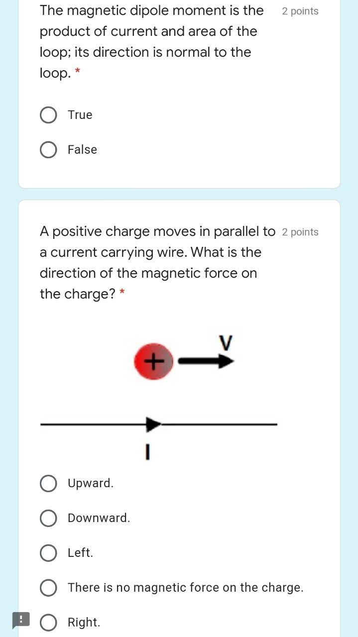 Solved 2 points The magnetic dipole moment is the product of | Chegg.com