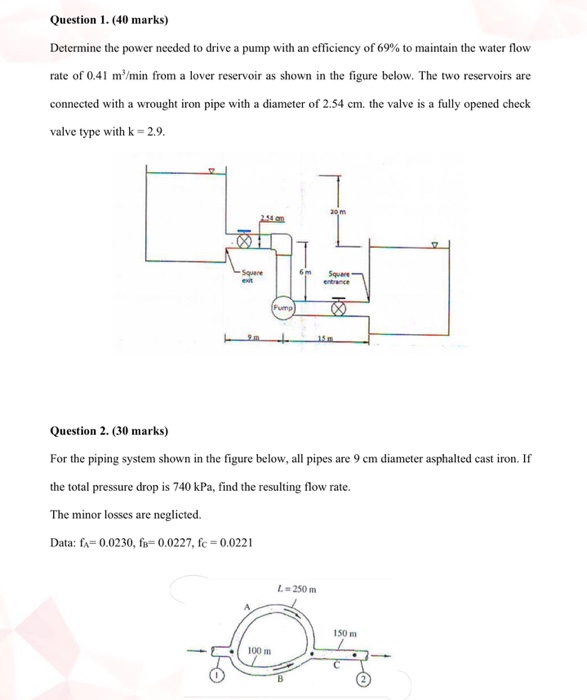 Solved Question 1. (40 marks) Determine the power needed to