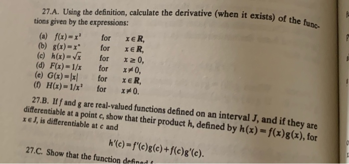 Solved Sists Of The Func 27 A Using The Definition Ca Chegg Com