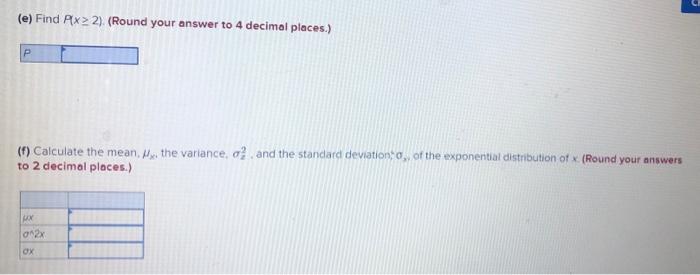 Solved Suppose that the random variable x has an exponential | Chegg.com