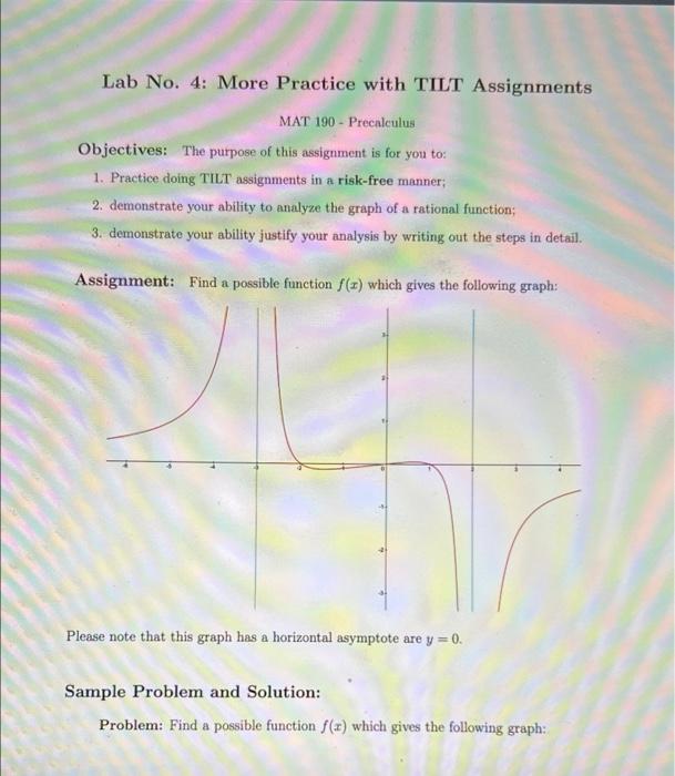 Solved Lab No. 4: More Practice with TILT Assignments MAT | Chegg.com