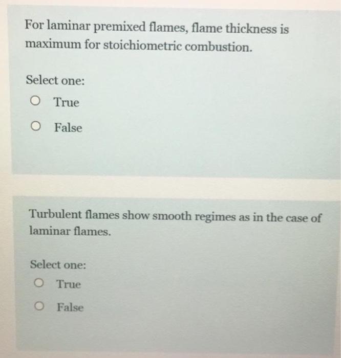 Solved For Laminar Premixed Flames Burning Velocity Is | Chegg.com