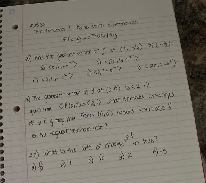 Solved a) e,1,−e2 b) 2e,1+e2 c) 0,1,−e2 d) 0,1+e2 e) | Chegg.com