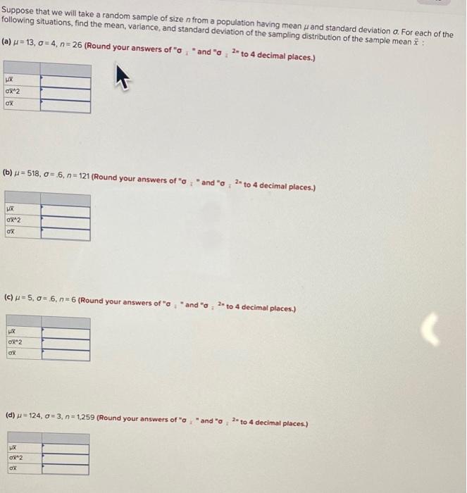 Solved Suppose that we will take a random sample of size n | Chegg.com