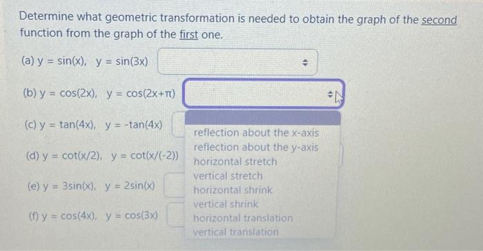 Solved Determine what geometric transformation is needed to | Chegg.com