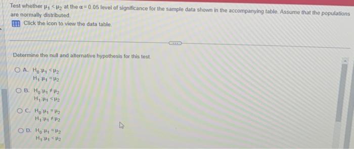 Solved Test whether μ1