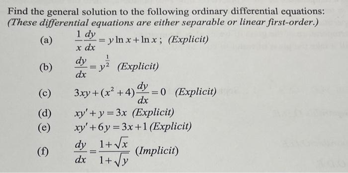 find general solution of ordinary differential equations