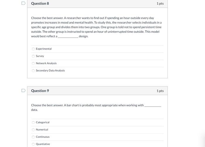 Solved D Question 6 1 pts Choose the best answer. A variable | Chegg.com