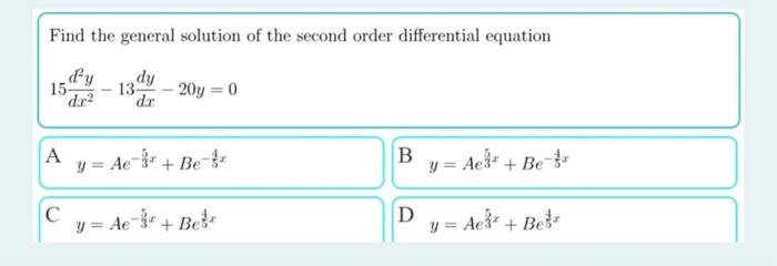 Solved Find the general solution of the second order | Chegg.com