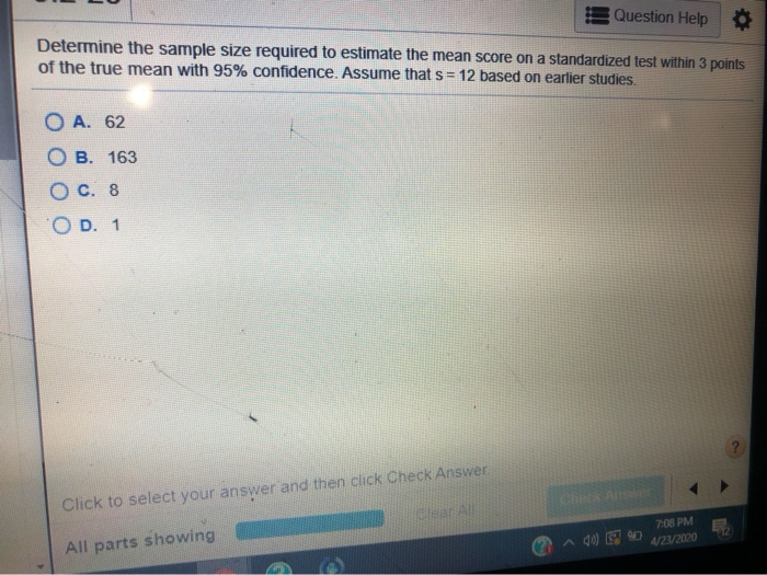 Solved Question Help Determine the sample size required to | Chegg.com