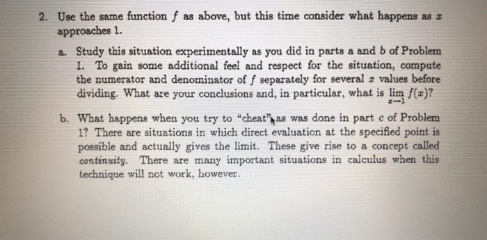 Solved 1. Consider the function f defined by f(3) = I-1 a. | Chegg.com