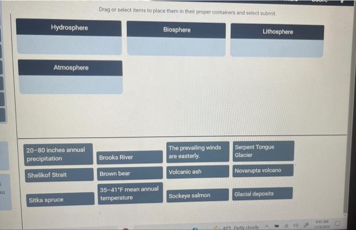 Solved i need to place the ans in the right colums from the | Chegg.com