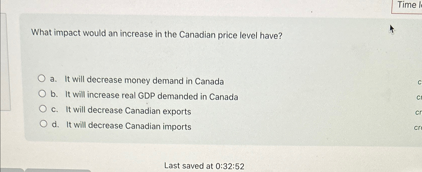 Solved What impact would an increase in the Canadian price | Chegg.com