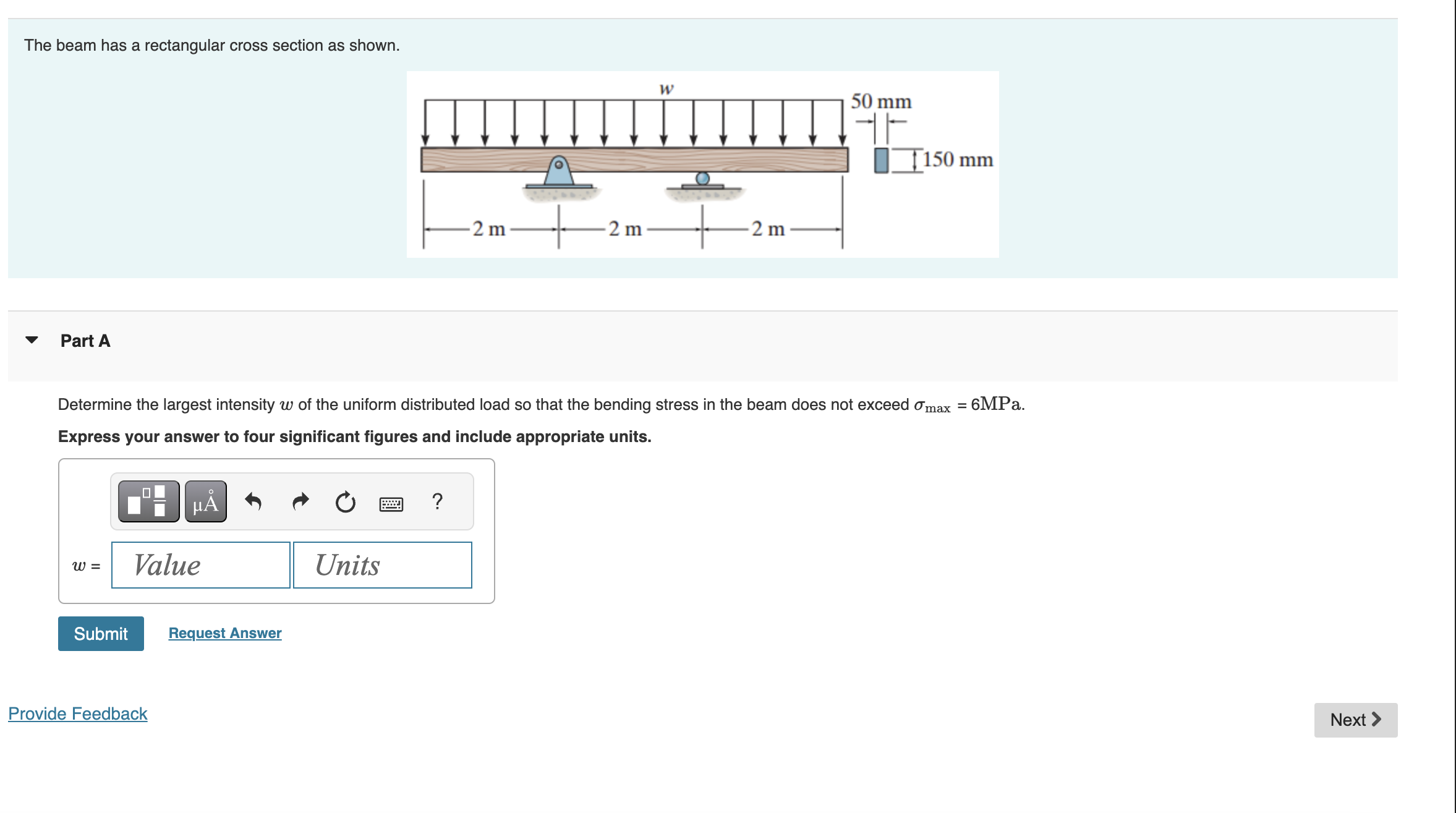 Solved The beam has a rectangular cross section as | Chegg.com