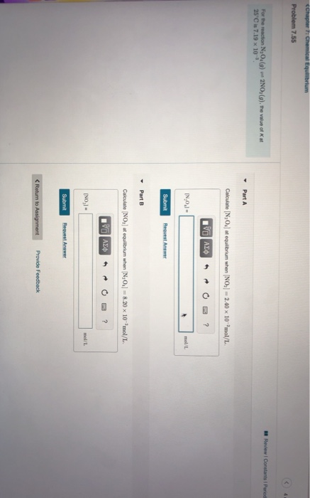 Solved Chapter 7 Chemical Equilibrium Problem 7.55 4 A | Chegg.com