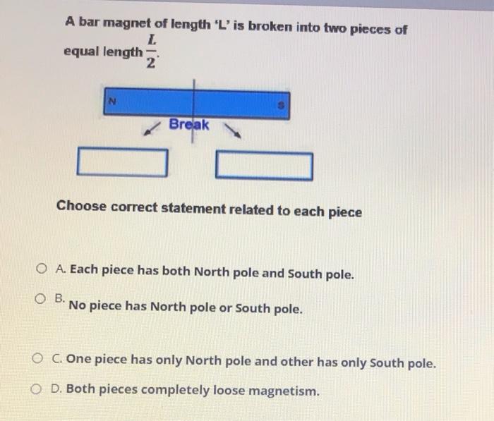 Solved A bar of length 'L' is broken into two pieces