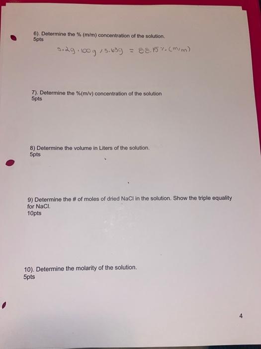 Solved Evap dish 289 Evap dish & sciuton = 31.639 Evap disn