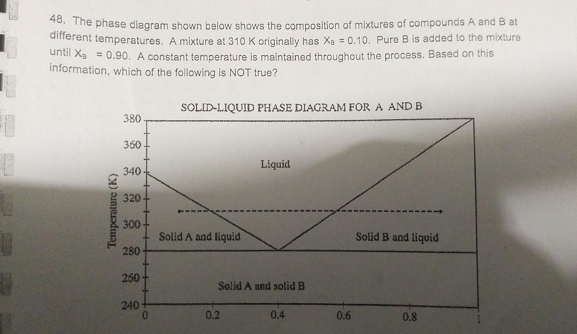 Solved 48. The phase diagram shown below shows the | Chegg.com