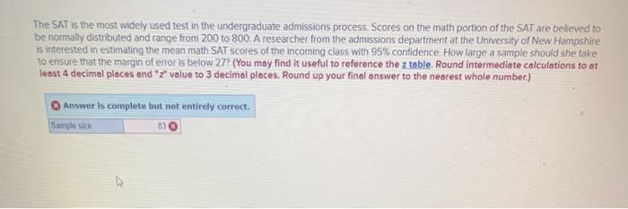 Solved The SAT is the most widely used test in the | Chegg.com