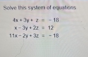 Solved Solve this system of | Chegg.com