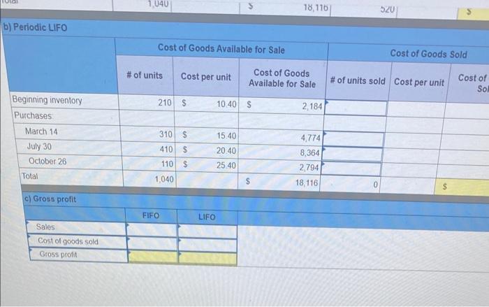 Solved a) determine the costs assigned to ending inventory | Chegg.com
