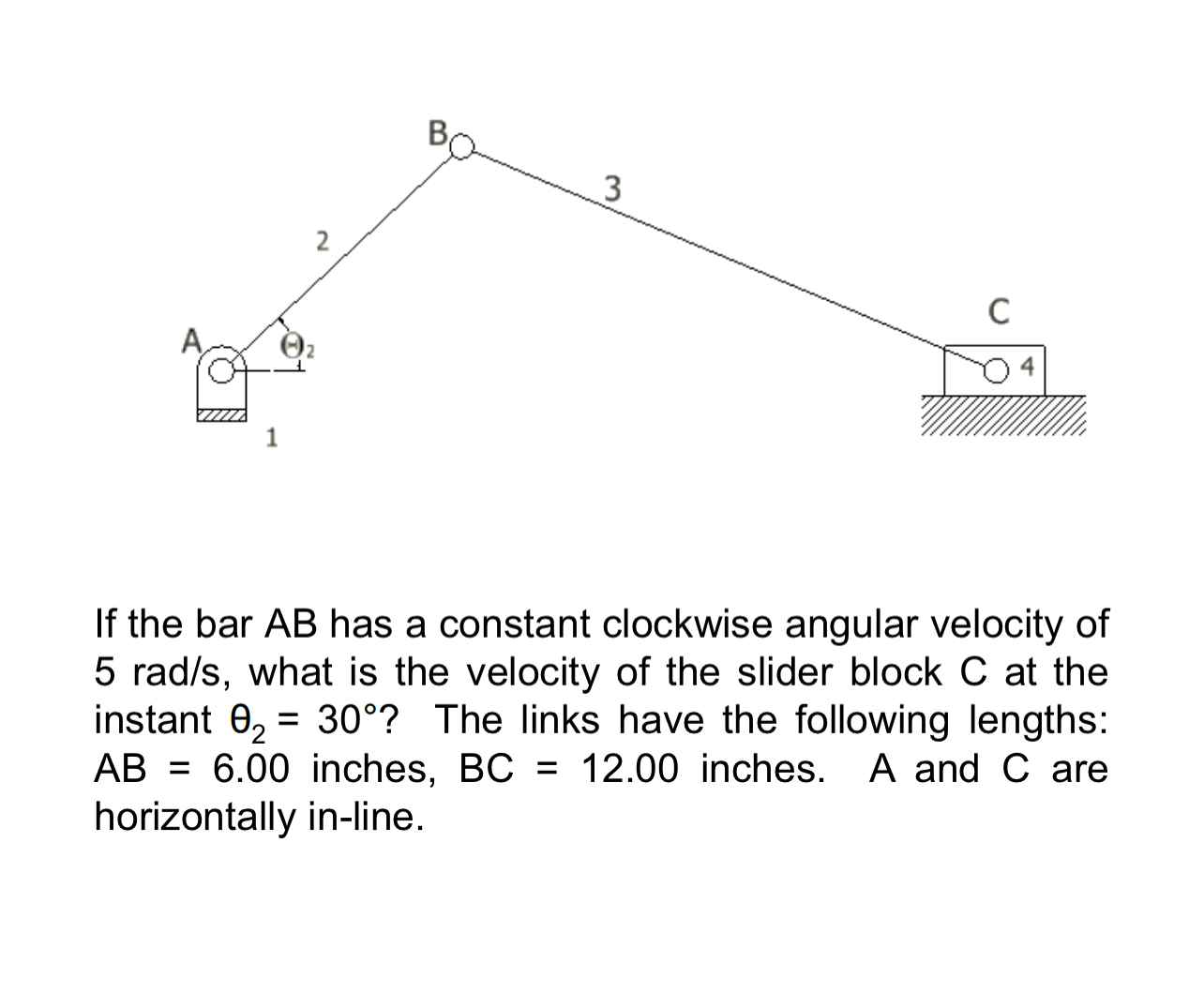 If the bar AB ﻿has a constant clockwise angular | Chegg.com