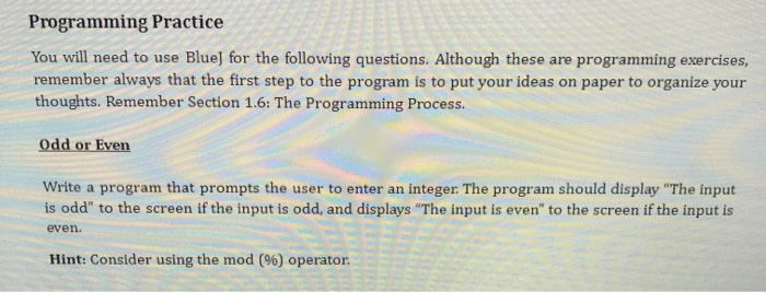Solved Programming Practice You Will Need To Use Blue) For | Chegg.com