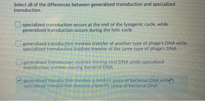 Solved Select all of the differences between generalized | Chegg.com