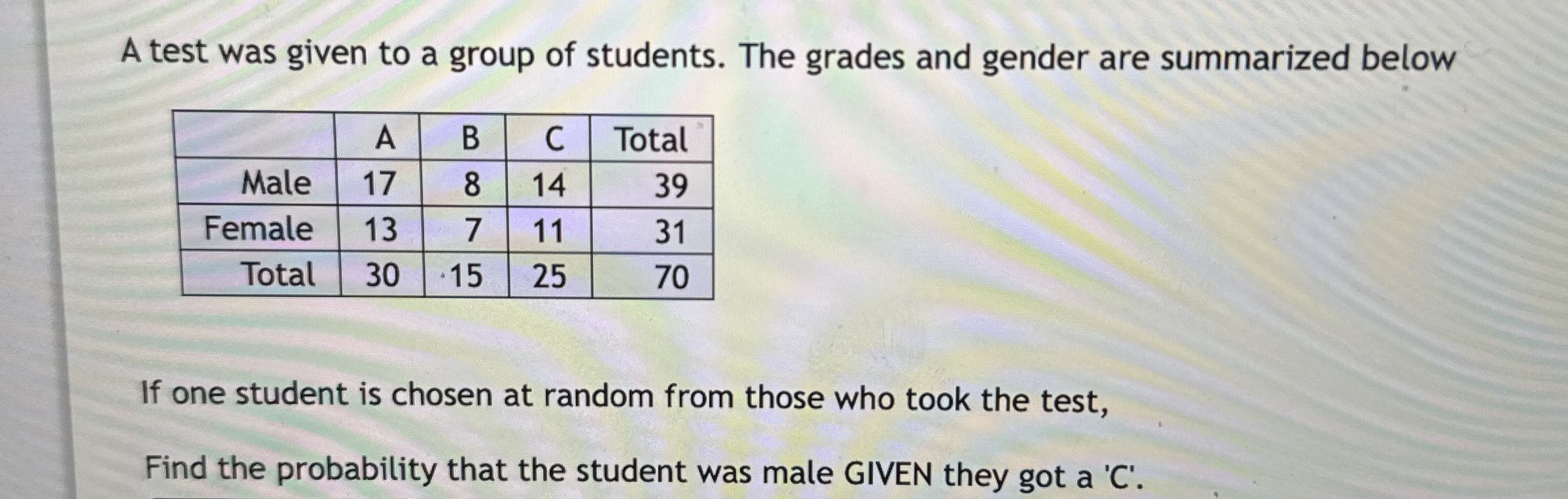 Solved A test was given to a group of students. The grades | Chegg.com