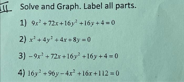 Solved Solve and Graph. Label all parts. 1) | Chegg.com