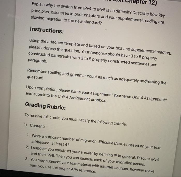 Solved Unit 4: Assignment - ISM3013C IS MANAGEMENT ONLINE | Chegg.com