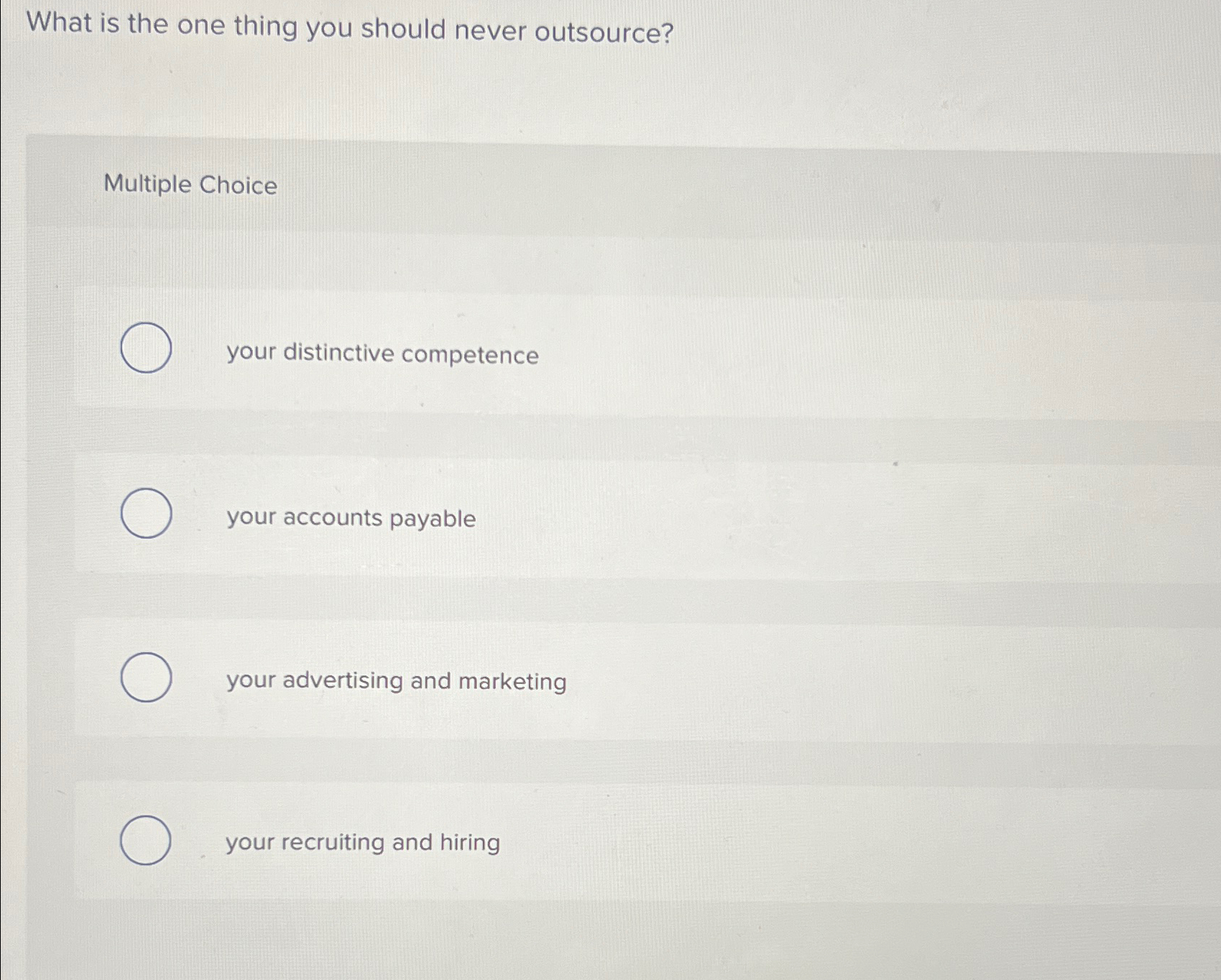 Solved What is the one thing you should never