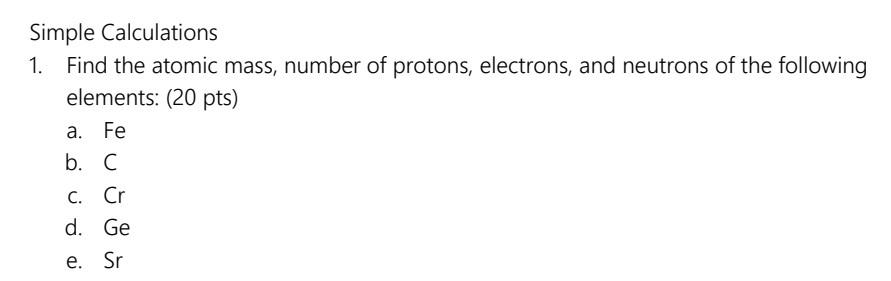 how to find mass number of an element without neutrons