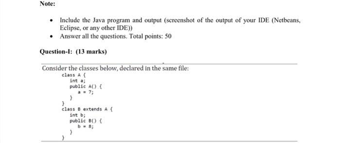 Solved Note: - Include the Java program and output | Chegg.com